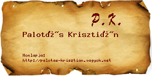 Palotás Krisztián névjegykártya